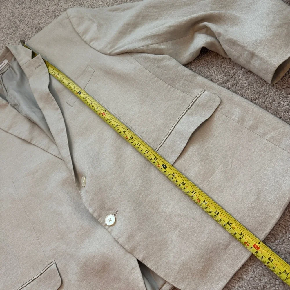Lauren Ralph Lauren Mens 50R Tan 100% Linen 2-Button Blazer Sport Coat Beige